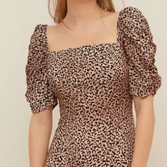 NWOT Leopard Print Midi Tea dress/ UK12/US8 - Picture 4 of 12